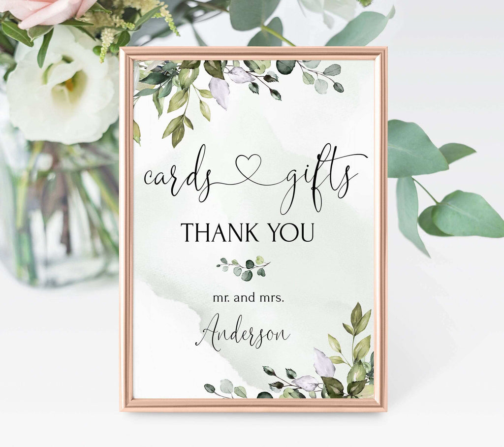 Wedding Gifts Sign | Editable Templates | Sage Green | DIY Wedding