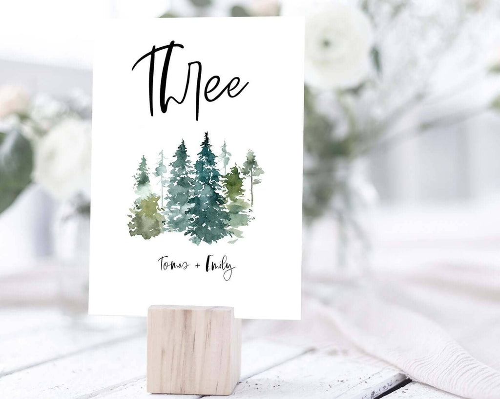 LPE0044 Table Number Card | Dreamy Forest Wedding | Editable DIY Printables