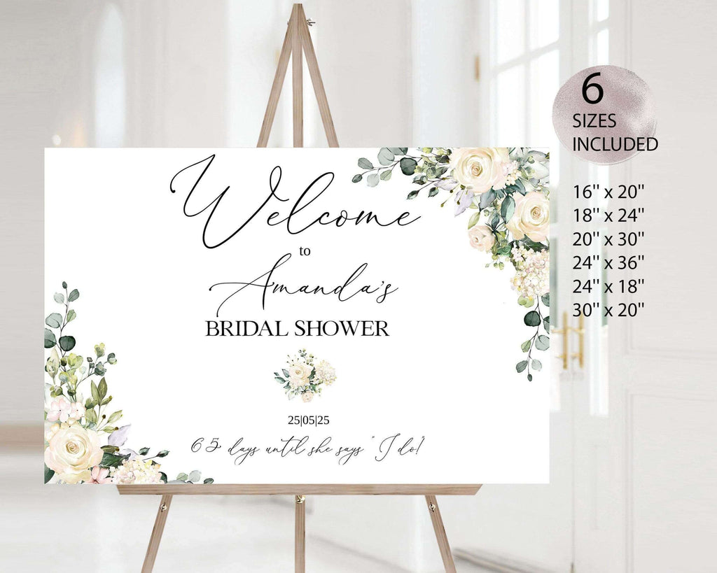 LPE0198 Bridal Shower Welcome Sign | Buttercream Floral Wedding |DIY Printable
