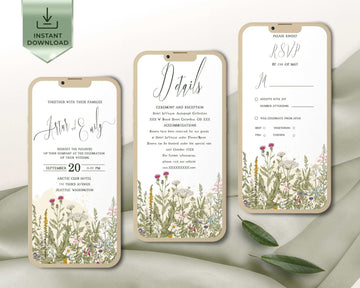 Herbs & Wildflowers Wedding Envelope Liners