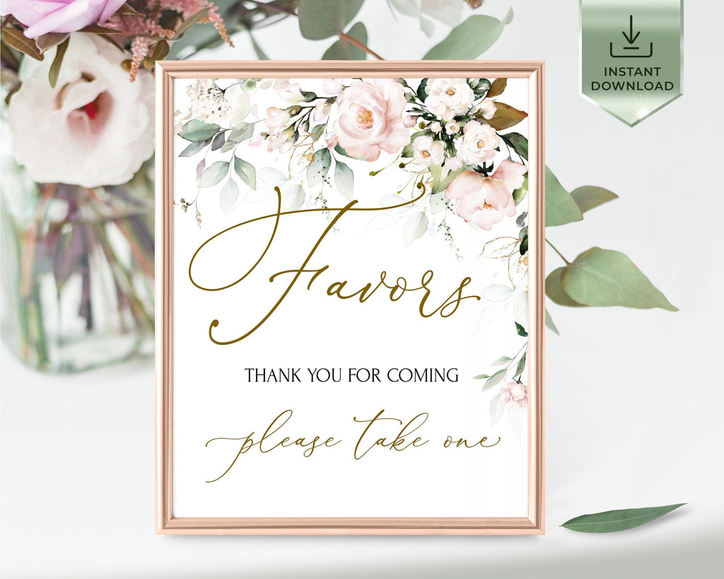 Decorative sign with floral design and text for a wedding or event, featuring a pink frame.