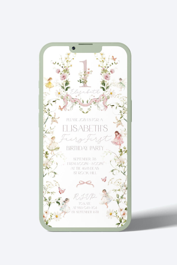 fairy tail  First Year digital Invitation, mobile invitation