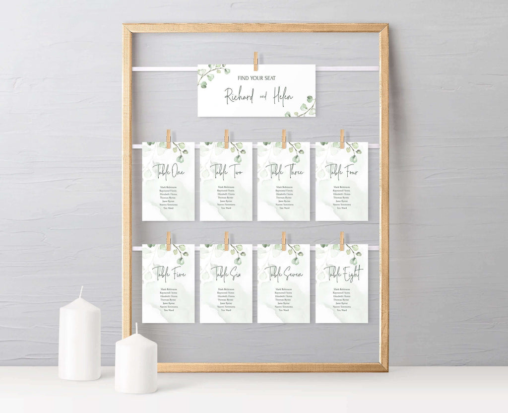 LPE0034 Wedding Seating Chart Editable DIY Printable