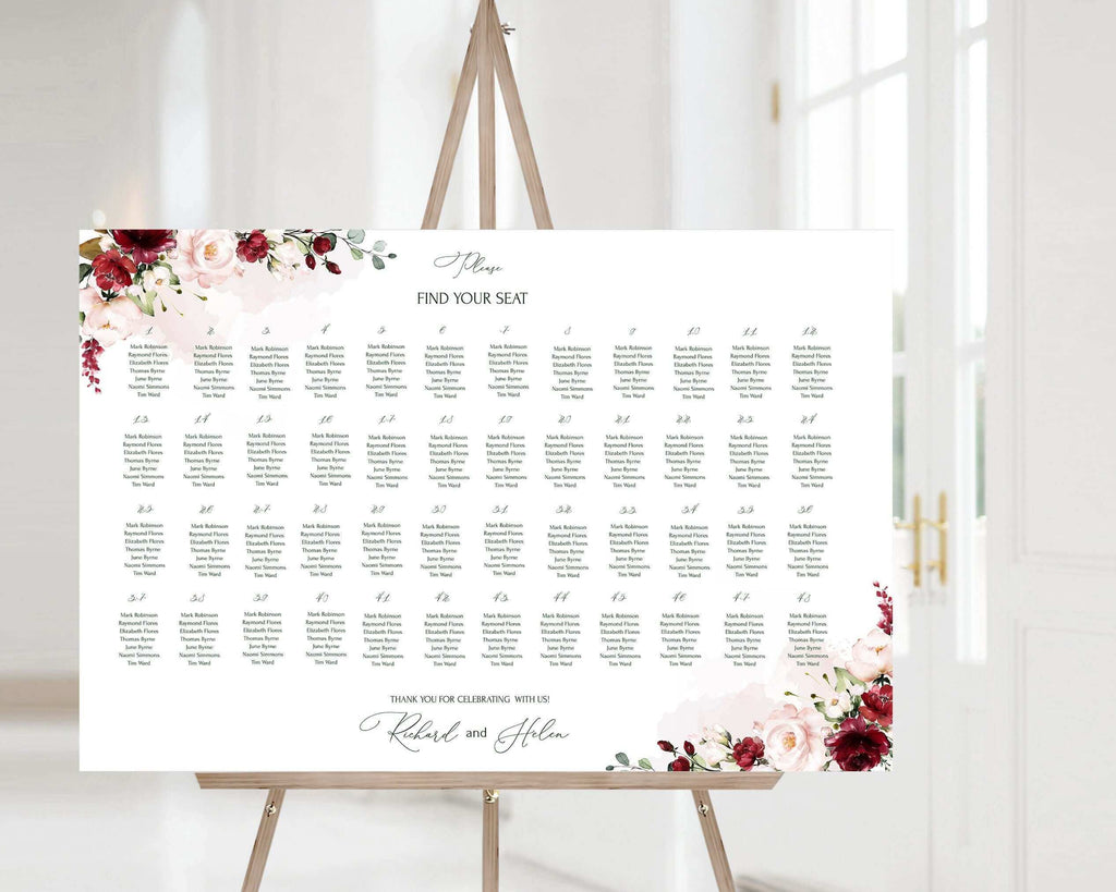 LPE0051 Wedding Stationery Suite | Editable Printables | Burgundy & Blush Pink