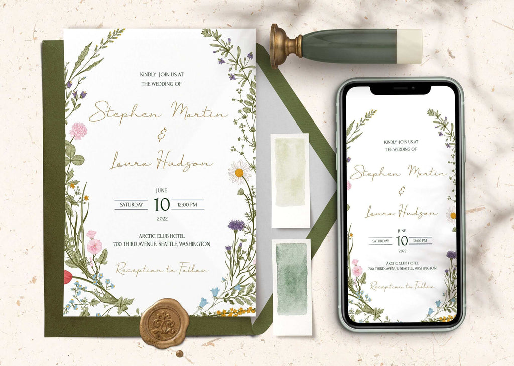 LPE0089 Rustic Invitation & Evite | Earthy Wedding | DIY Editable Printables