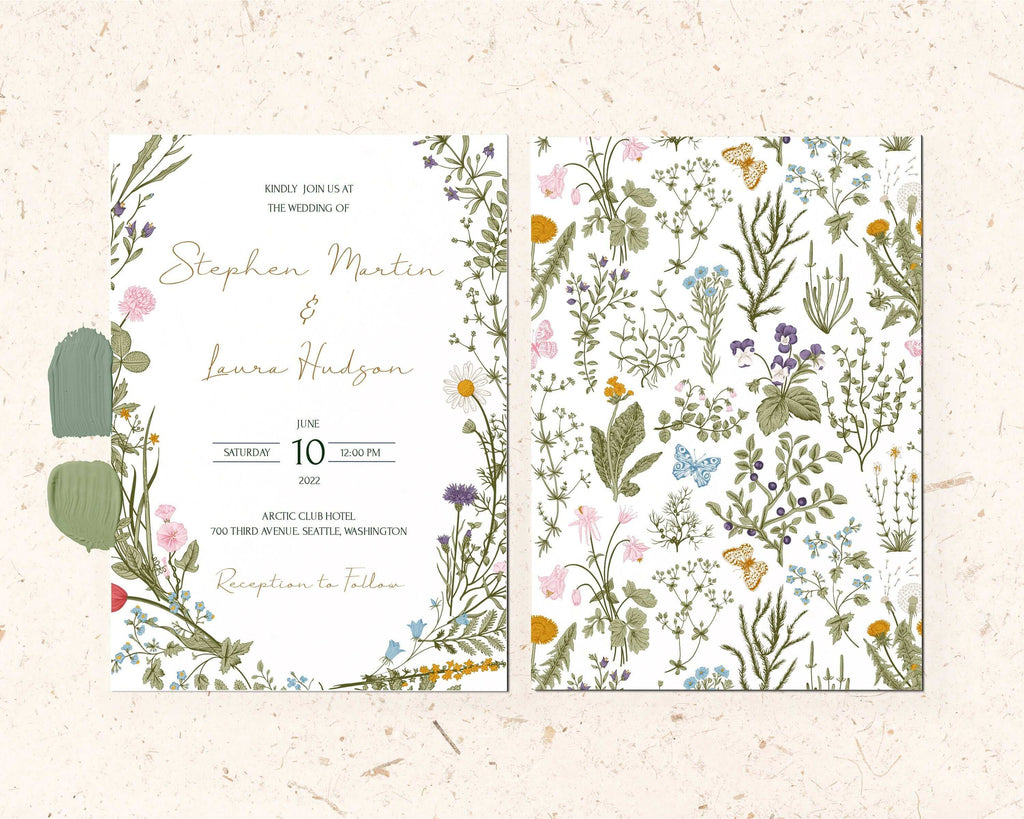 LPE0089 Rustic Invitation & Evite | Earthy Wedding | DIY Editable Printables