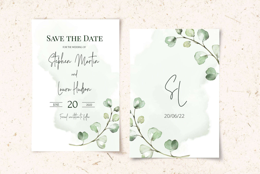 LPE0140 Save The Date & Evite, Modern Wedding Calligraphy, DIY Printables