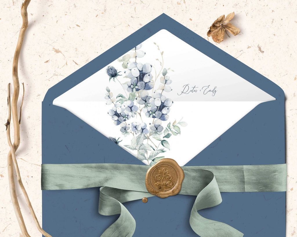 LPE0152 Wedding Envelope Liner A7, A6 Editable DIY Printable, INSTANT Download