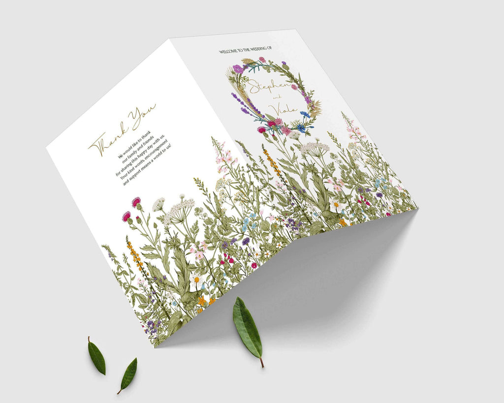 LPE0188 Rustic Wedding Ceremony Program | Wild Herbs | Editable Printables