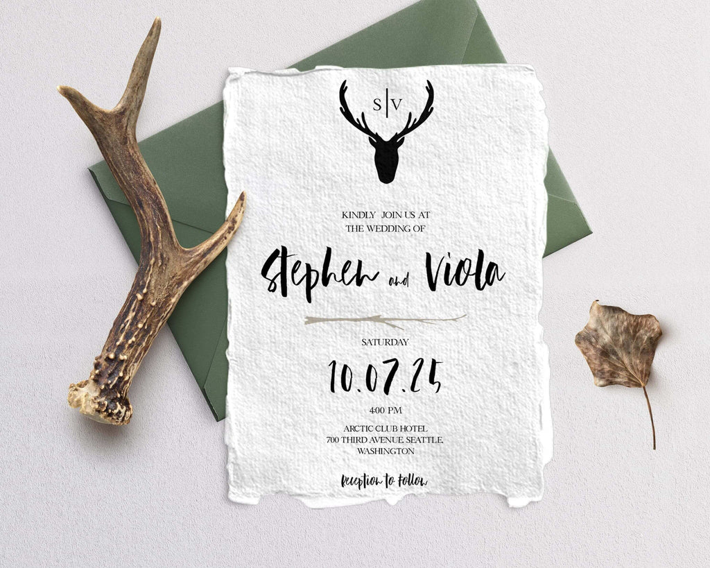 LPE0195 Wedding Invite Rsvp | Minimalist Rustic Wedding | DIY Printables