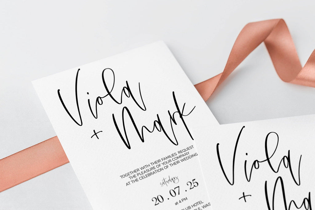 LPE0277 Minimalist Wedding Invitation Card | Editable DIY Printable