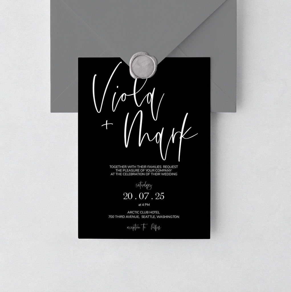 LPE0277 Minimalist Wedding Invitation Card | Editable DIY Printable