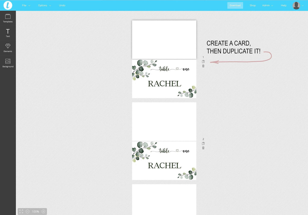 LPE0295 Seat card Template | Modern Wedding | DIY Printables