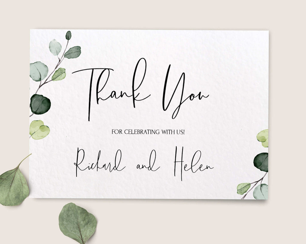 LPE0314 Printable Thank You Card | Minimalistic Wedding | Editable Printables