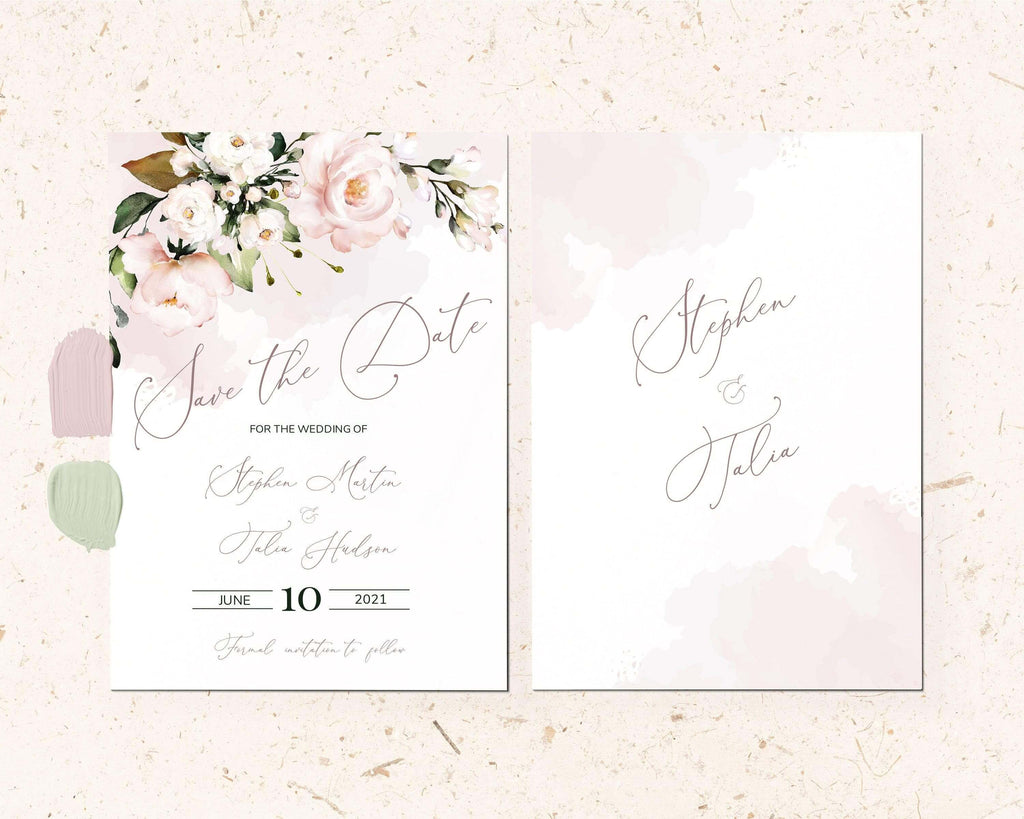 LPE0342 Save The Date Templates | evite | Blush Pink Wedding | DIY Printables