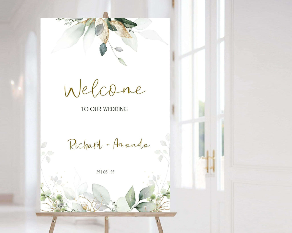 LPE0364 Wedding Stationery Suite | Sage & Gold Geometric | DIY Printables