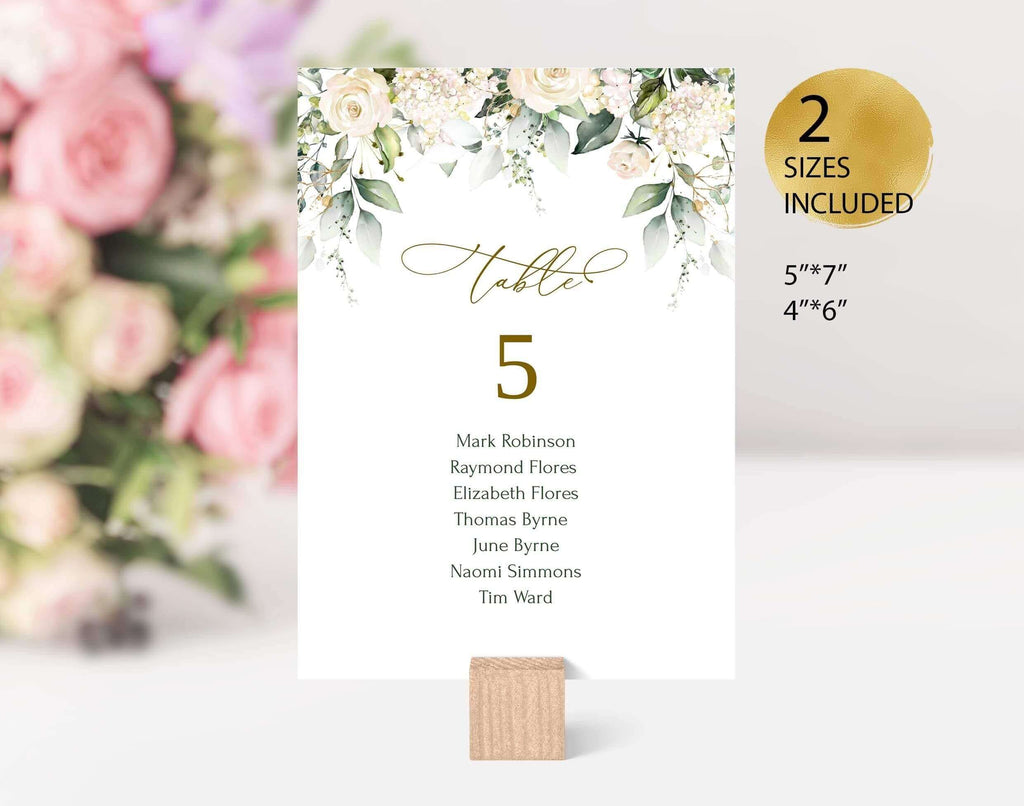 LPE0370 MIA Creamy Rose Wedding Seating Chart Editable DIY Template, Printable