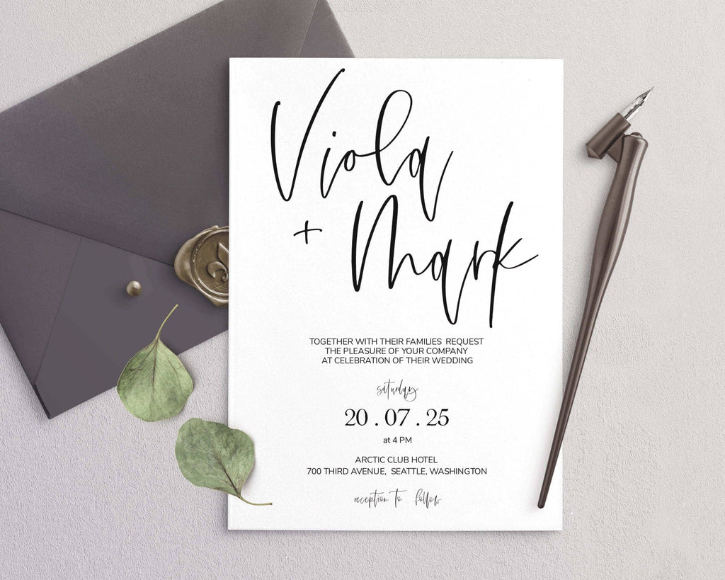 LPE0382 Wedding Invitation & Rsvp | Minimalist Modern | Editable Printables