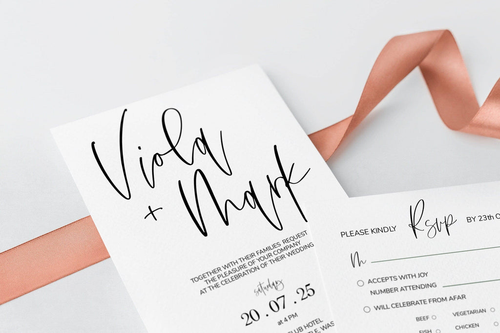 LPE0382 Wedding Invitation & Rsvp | Minimalist Modern | Editable Printables