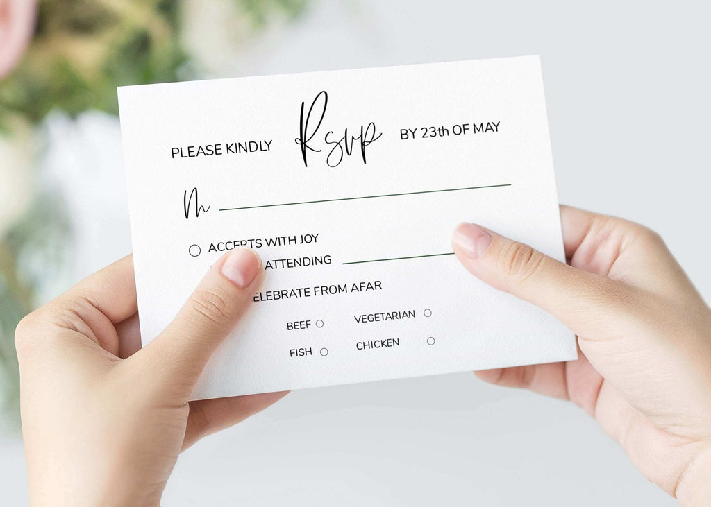 LPE0382 Wedding Invitation & Rsvp | Minimalist Modern | Editable Printables