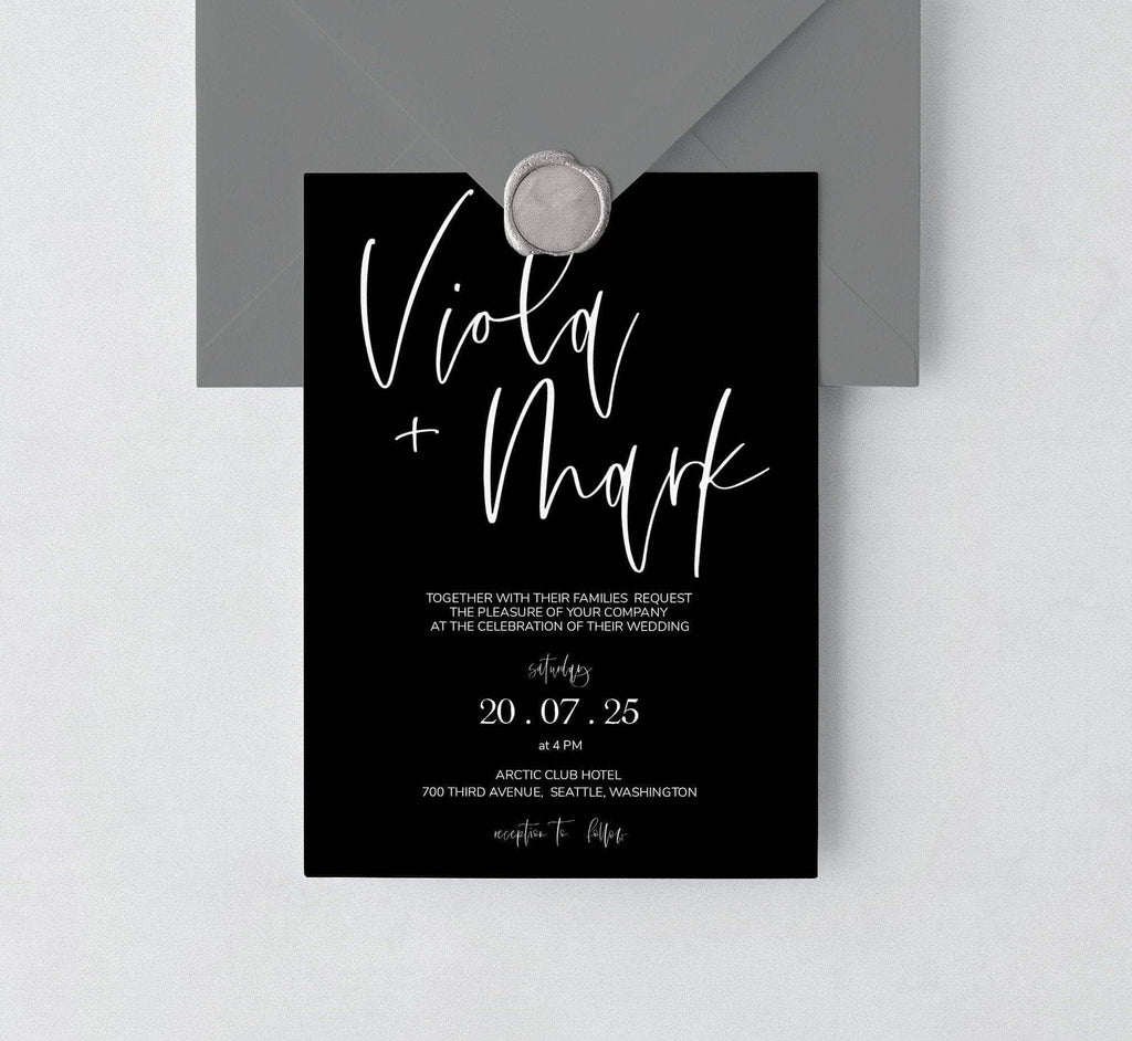 LPE0382 Wedding Invitation & Rsvp | Minimalist Modern | Editable Printables