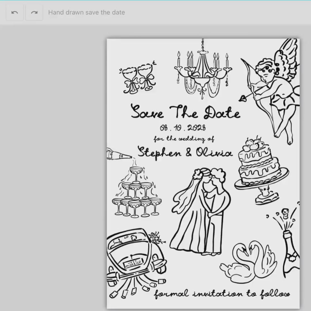 Save the date template | Hand Drawn Save the Date | Funny Save the date | fun whimsical invitation scribble illustrations handwritten invite