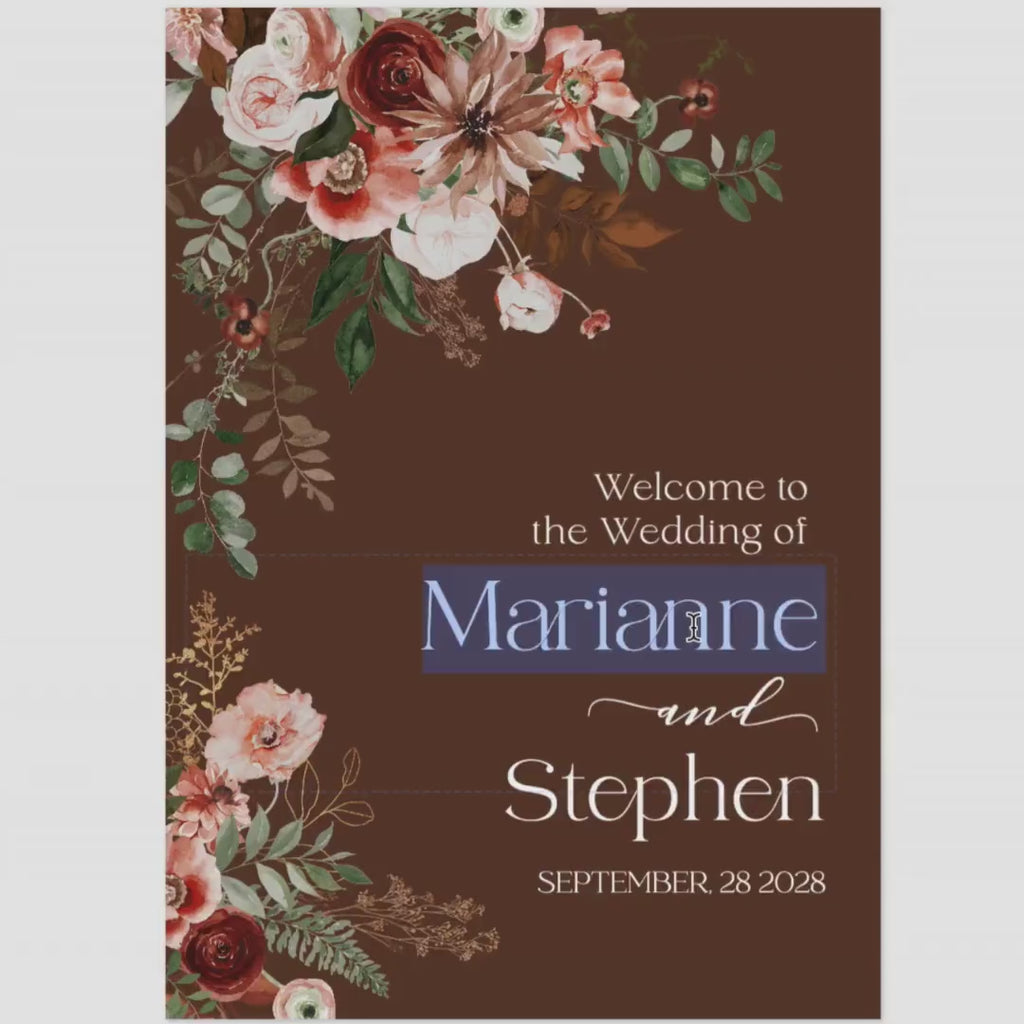 Terracotta Fall Wedding Welcome Sign Template (Digital Download