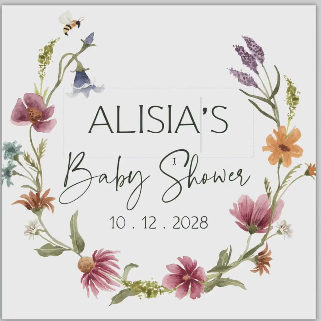 Wildflower Baby Shower Cupcake Toppers Template (Editable)