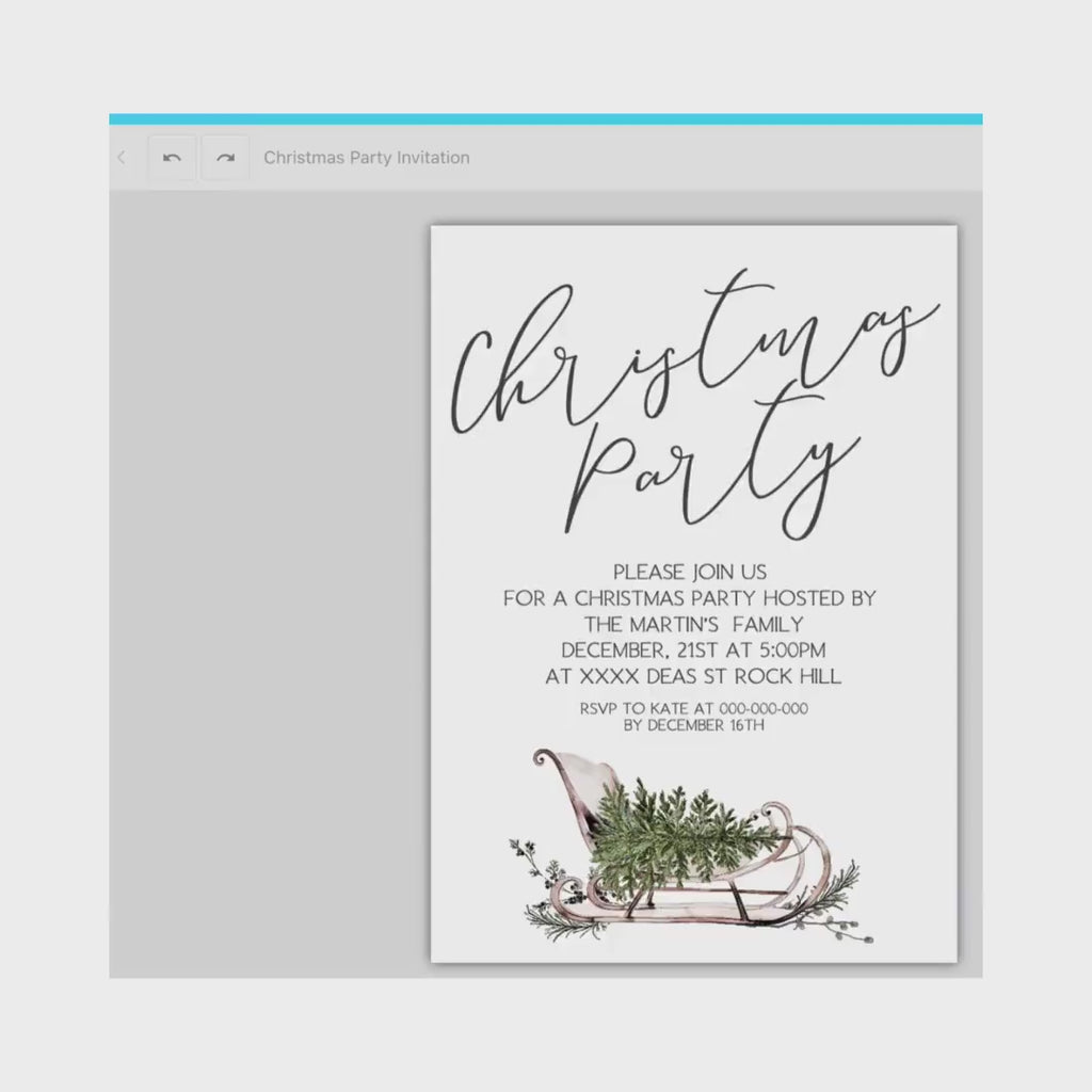 Christian Christmas Party Digital Card Template Christmas Tree Card with Foto | Sage Christmas Card snowflakes | BP800