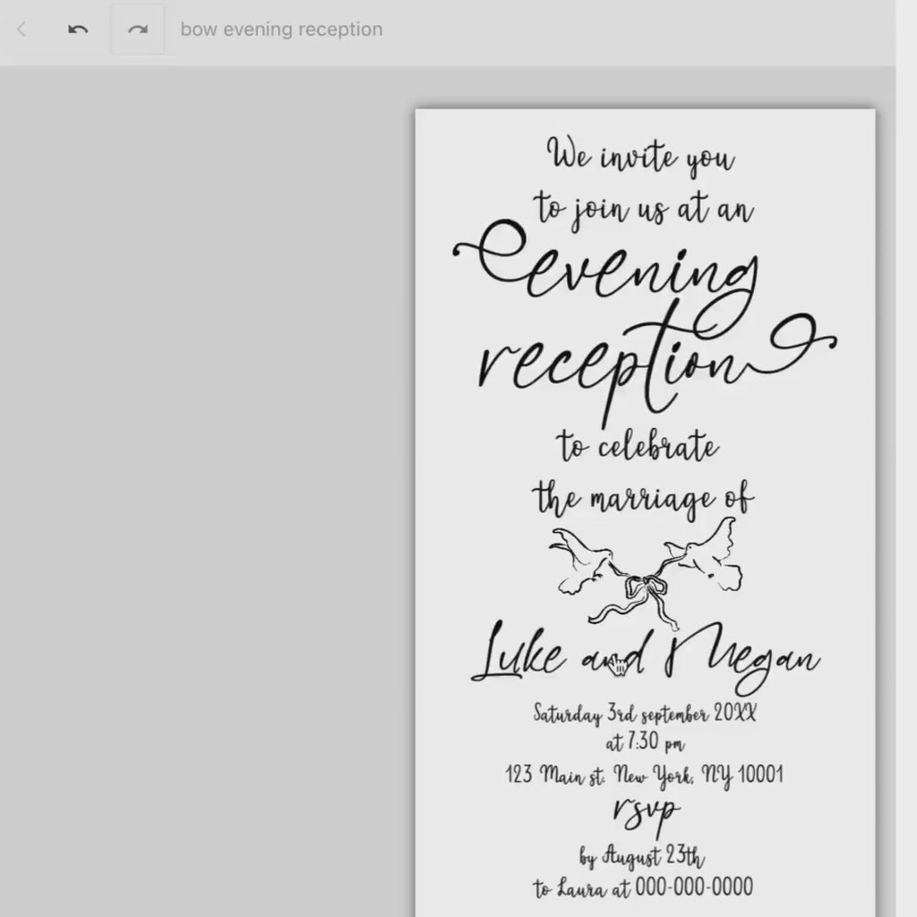 Hand Drawn Evening Reception Digital Whimsical Invitation Template | Wedding Electronic Invite | Editable Wedding Online E- invite