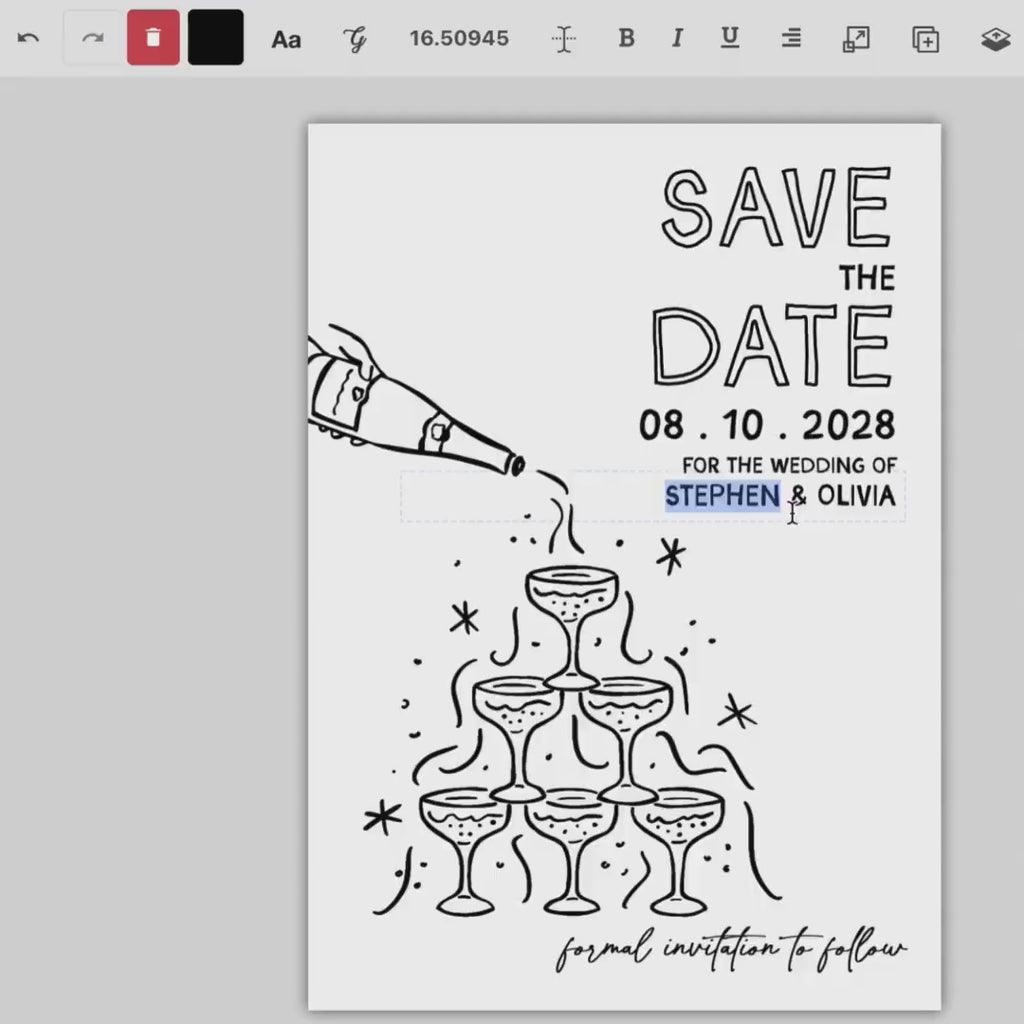 Scribble Save the Date, Hand Drawn Save Date Card, Doodle Save the Date Quirky Fun and whimsical Save the date  Any Colour Scheme available