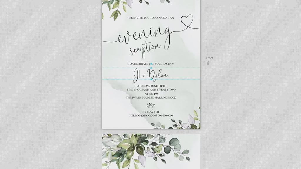 AMELIA - Greenery Rehearsal Dinner Electronic Invitation Template, The Night Before Wedding Rehearsal Dinner Digital invitation, sms online